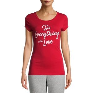 Wound Up Small (3-5) Red Do Everything With Love Juniors Graphic Short Tee